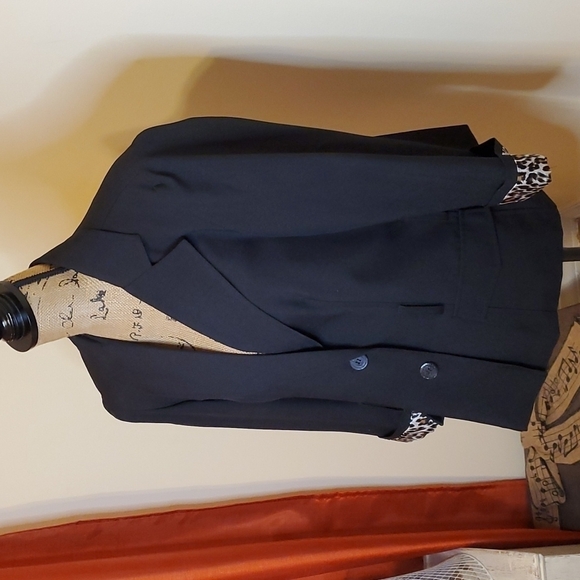 T Milano Woman black & animal print jacket size 14W - Picture 2 of 7